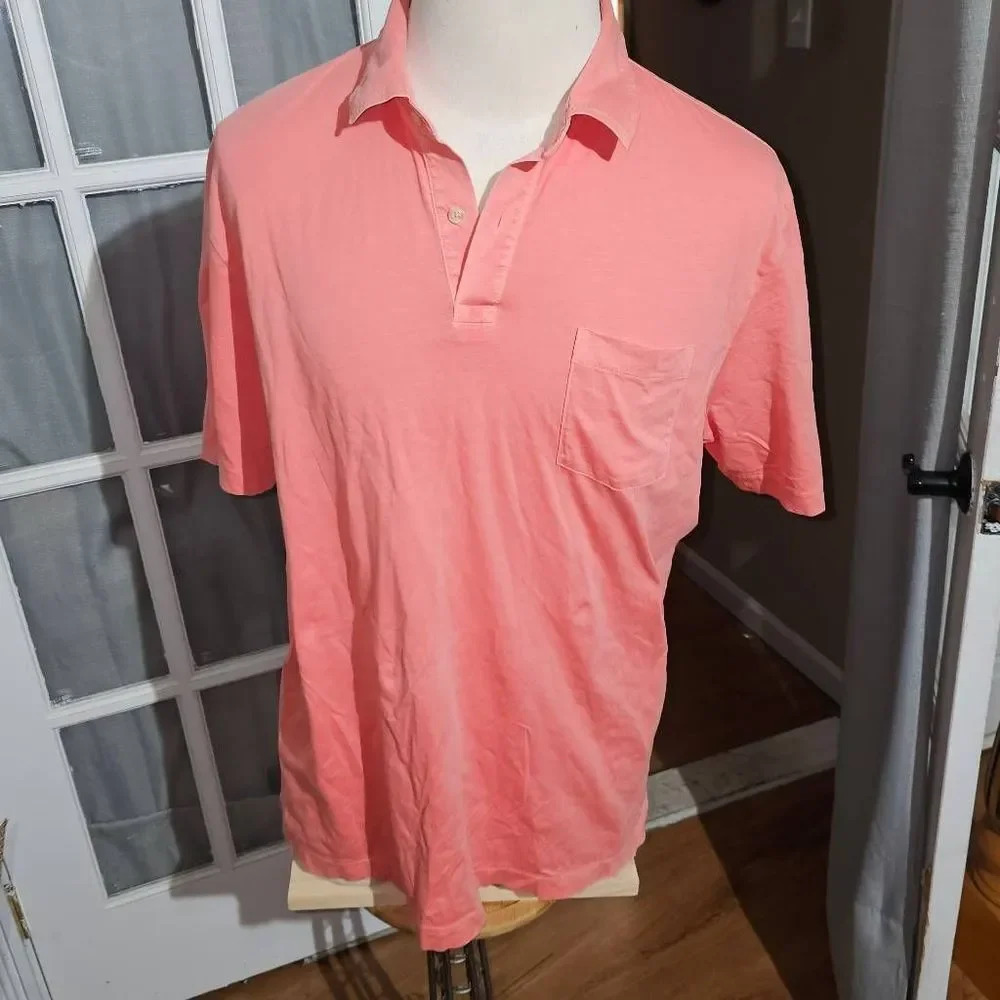 Vineyard Vines Mens Peach Pigment Garment Dye‎ Polo Shirt XL